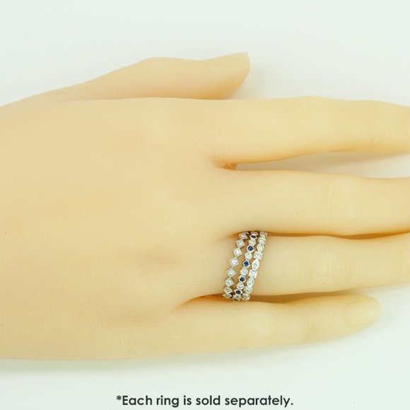 18k White Gold Diamond Stackable / Anniversary Eternity Ring Band by Jolie - Picture 6 of 6